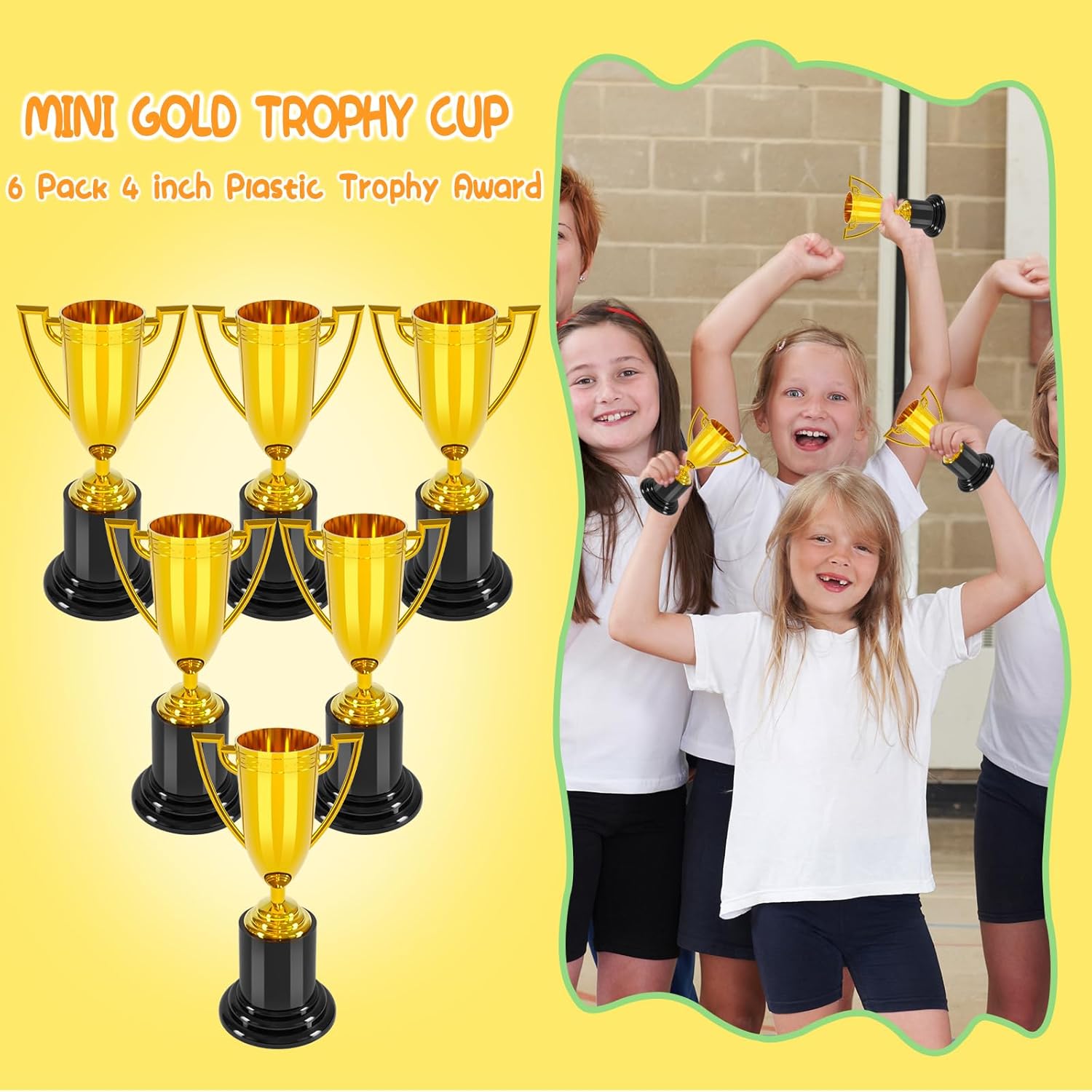 Skiennix 4-Inch Mini Trophies - Perfect for Kindergarten Graduation & Kids Sports Awards | Plastic