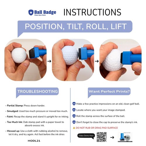 Ball Badge Golf Ball Stamp – Self-Inking Golf Marker, Quick-Dry & Waterproof – No Leaks, No Messy Refills – Durable, Reusable Golf Ball Stamper Golfing Gift & Accessory (This Is Not Your Ball)