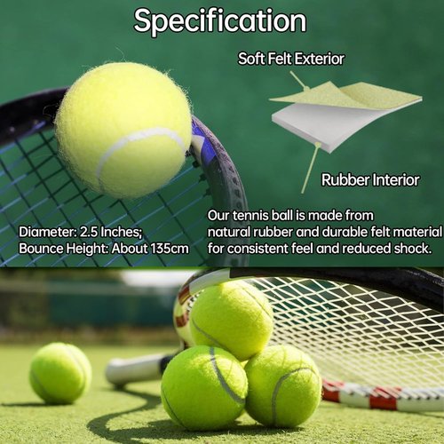 Magicorange Tennis Balls - 12 Pack Advanced Training Balls with Mesh Bag for Easy Transport | Ideal for Beginners