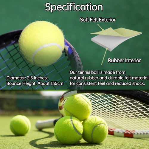 Magicorange Tennis Balls, 3 Pack Advanced Training Tennis Balls Practice Balls, Pet Dog Playing Balls, Come with Mesh Bag for Easy Transport, Good for Beginner Training Ball (Yellow)