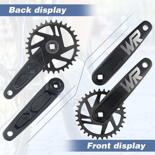 WEEROCK Mountain Bike Crankset 1 Piece/Single 32T Charing Crank Set with 170mm Arm for Bicycle MTB, Compatible with Single Speed Bicycle and 6/7/8/9/10/11 Speeds Bike