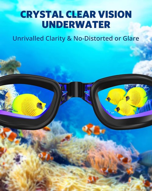 Aegend Swim Goggles - No Leak Design for Adults & Youth | Full Protection & Comfort
