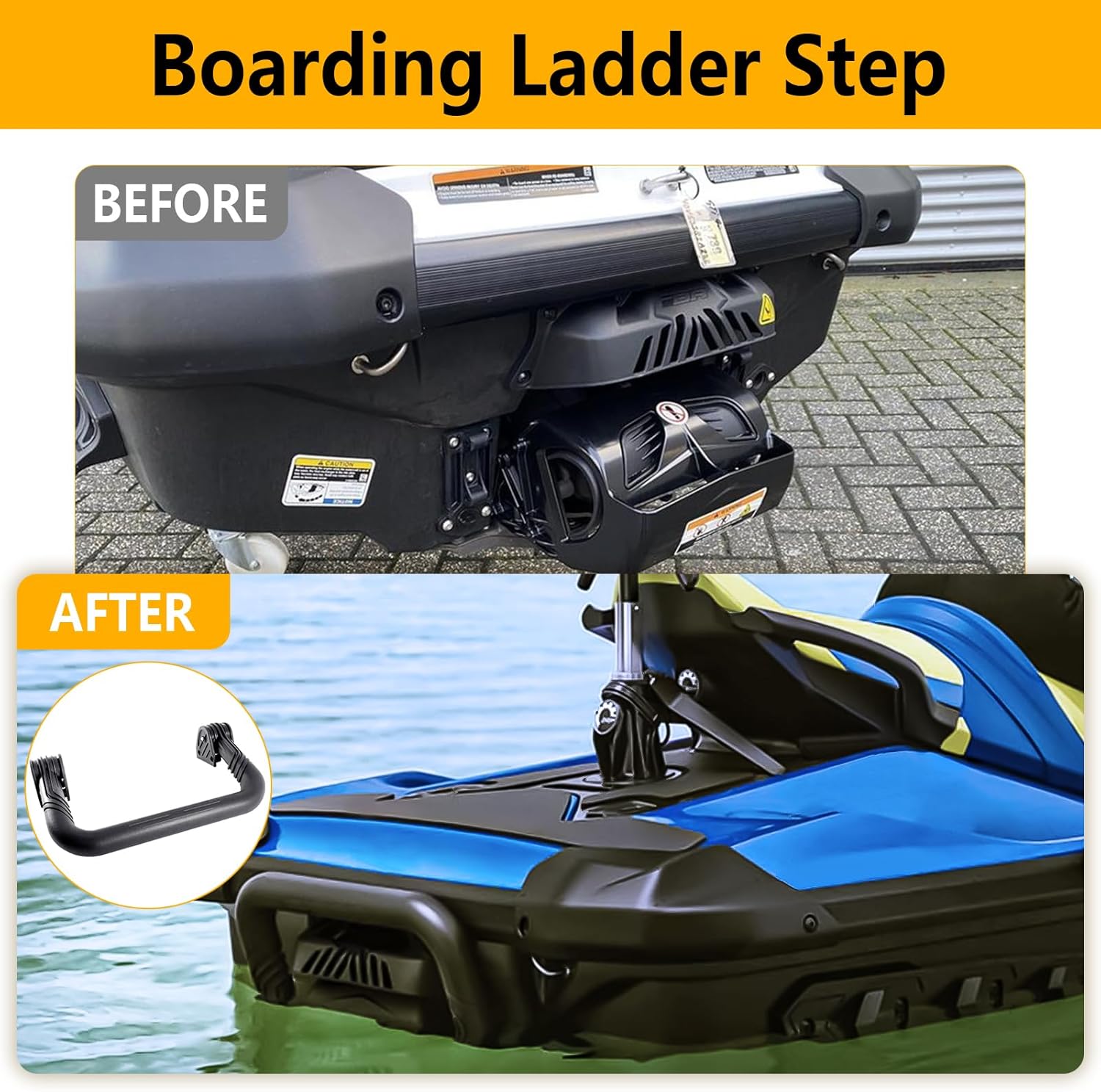 Skiennix Watercraft Reboarding Ladder - Retractable Spring-Loaded Design for Sea Doo RXT, GTX, GTR