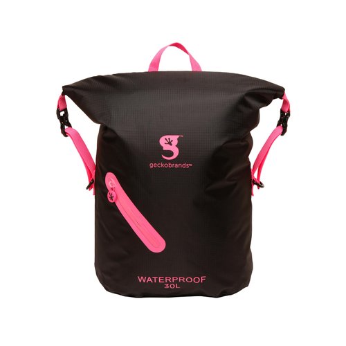 geckobrands Lightweight 30L Waterproof Backpack - Lightweight Watertight Outdoor Bag Hiking Traveling Light Water Activities