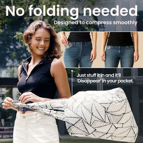Nanobag Ultralight Foldable Tote - Heavy Duty Reusable Grocery & Travel Bag | XL Black Compact Design