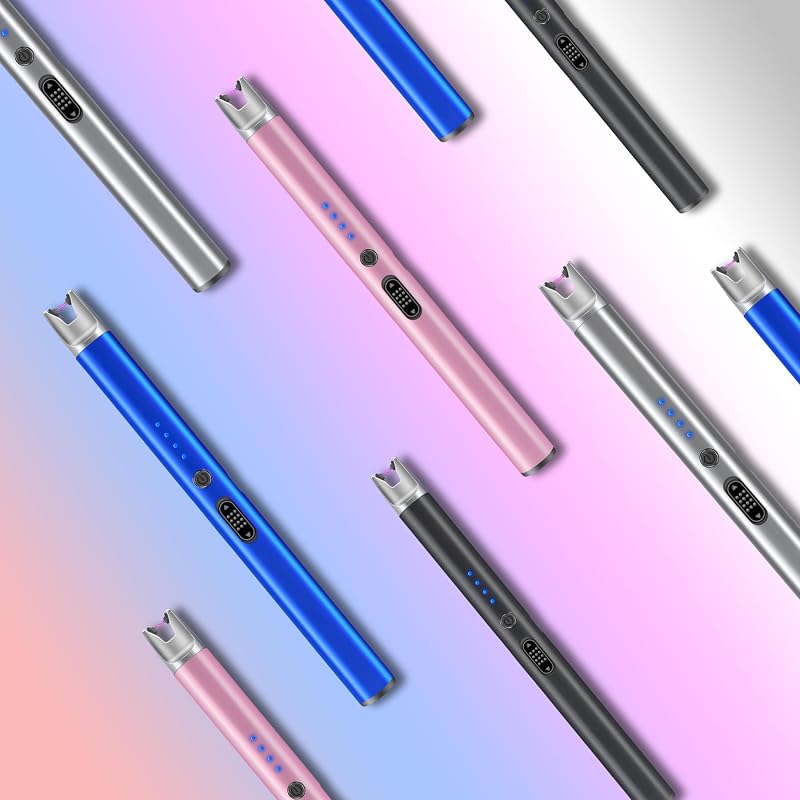 Luxgaze 4 Pack USB Rechargeable Electric Lighters - Windproof Plasma Arc with Safety Lock