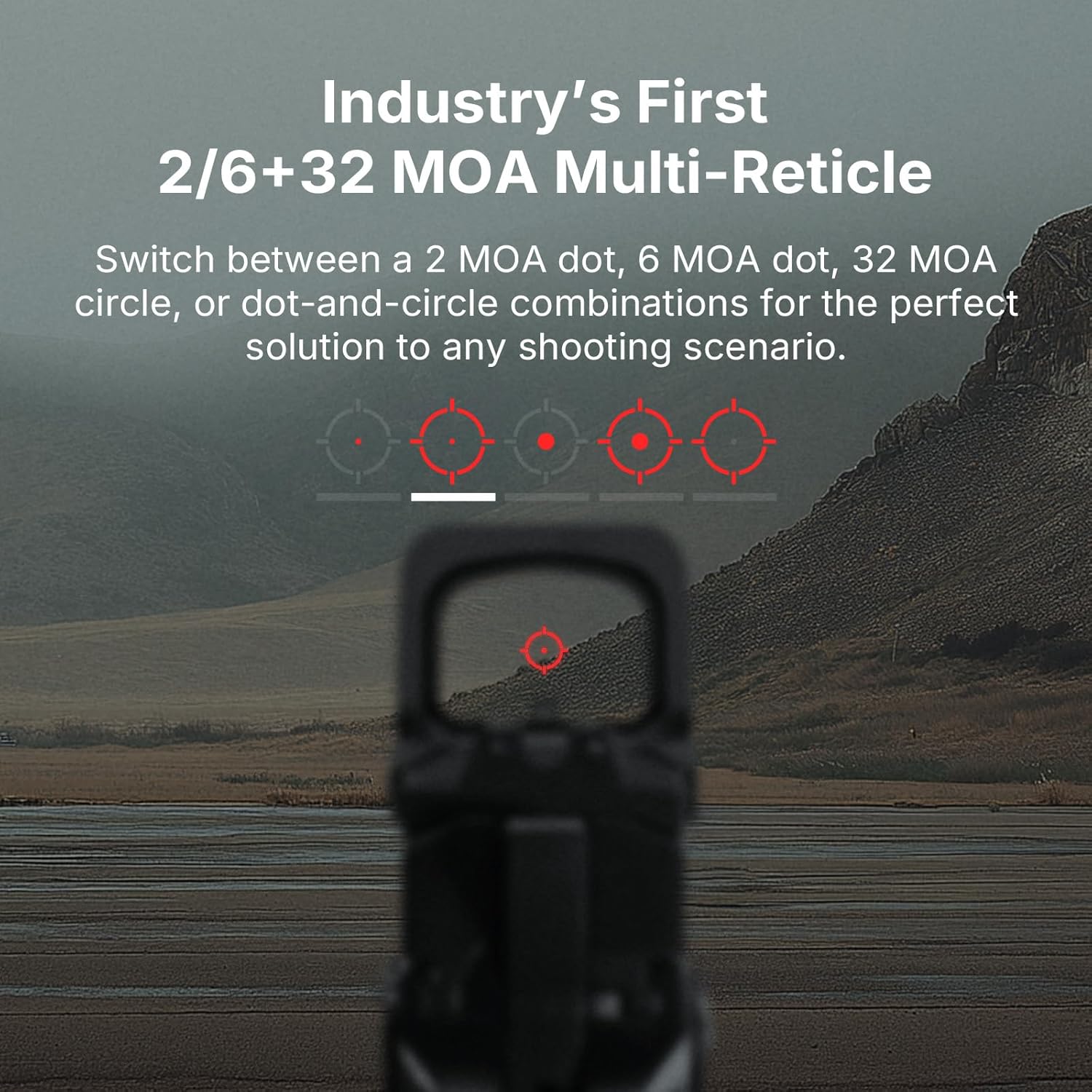 OSIGHT Multi-Reticle Dot Sight - 2/6 MOA Dot & 32 MOA Circle for 407c/507c | Includes OSP-157 Picatinny Riser Mount
