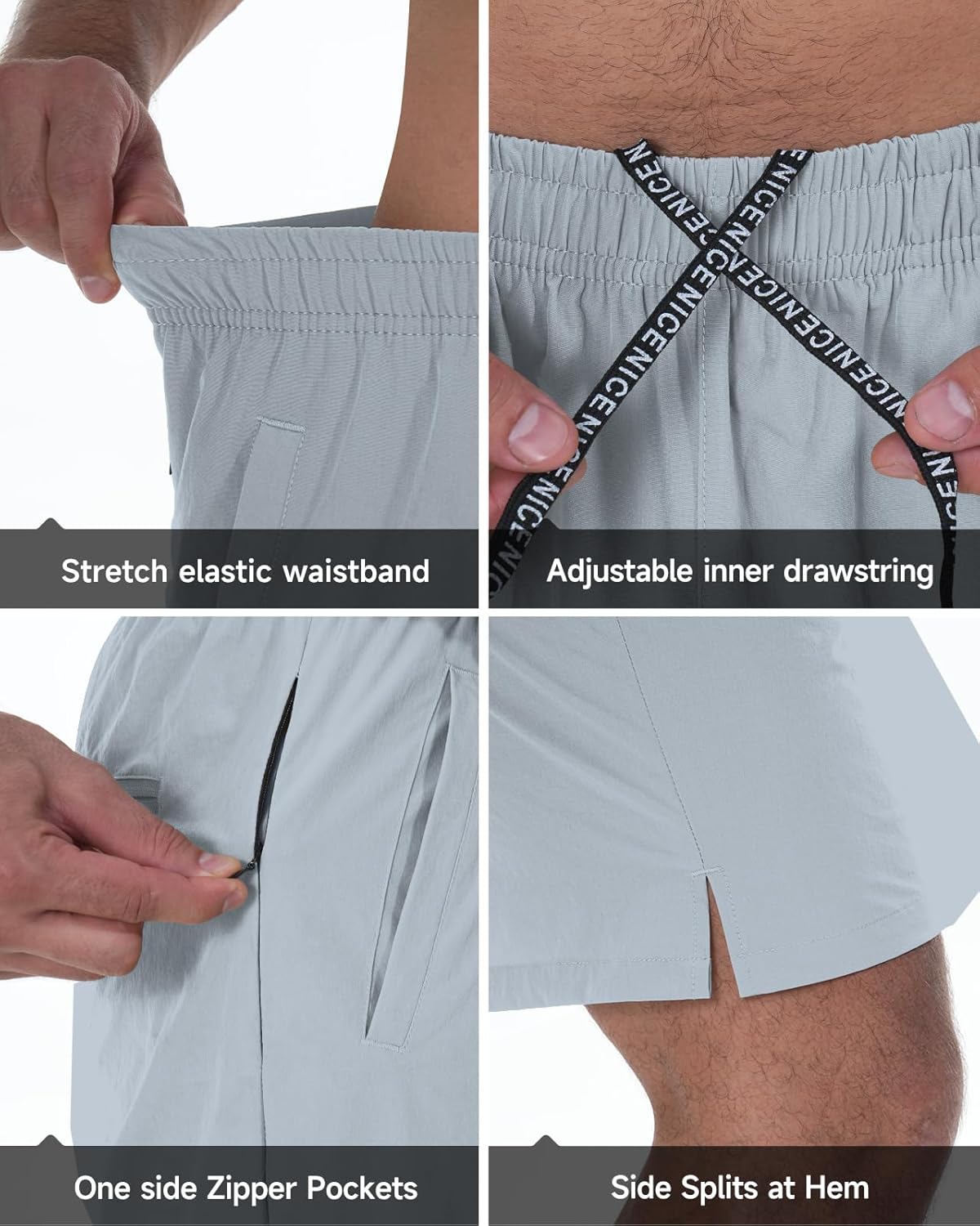 Skiennix Men's Athletic Workout Shorts - Quick Dry 7-Inch Gym Shorts with Pockets for Sports & Running