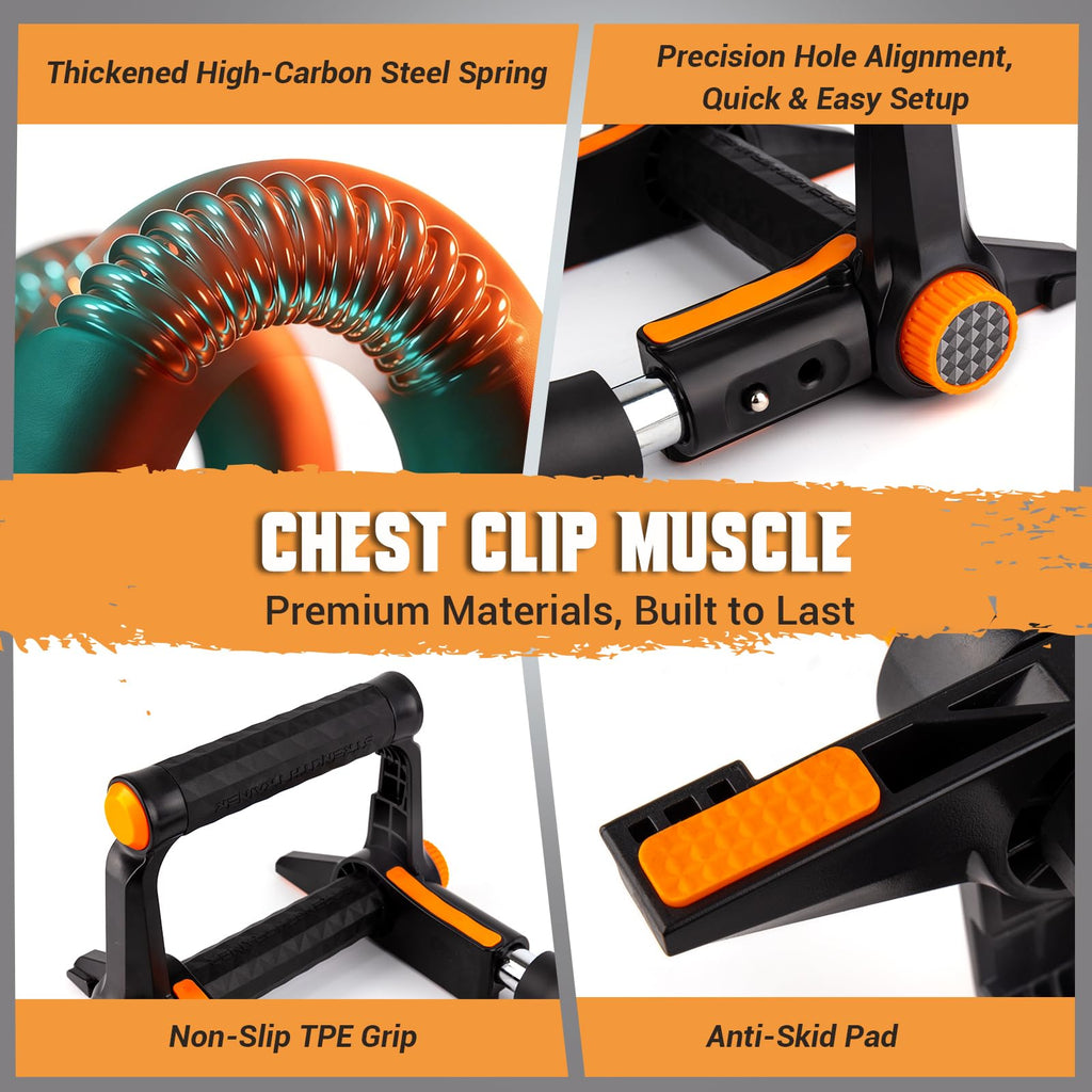 Twister Arm Trainer, 3 in 1 Adjustable Chest Trainer for Men with Poster & Storage Bag, Multifunctional Push up Bar, Home Gym Chest Workout Equipment for Arm Strengthening Chest Builder (130-150 lbs)