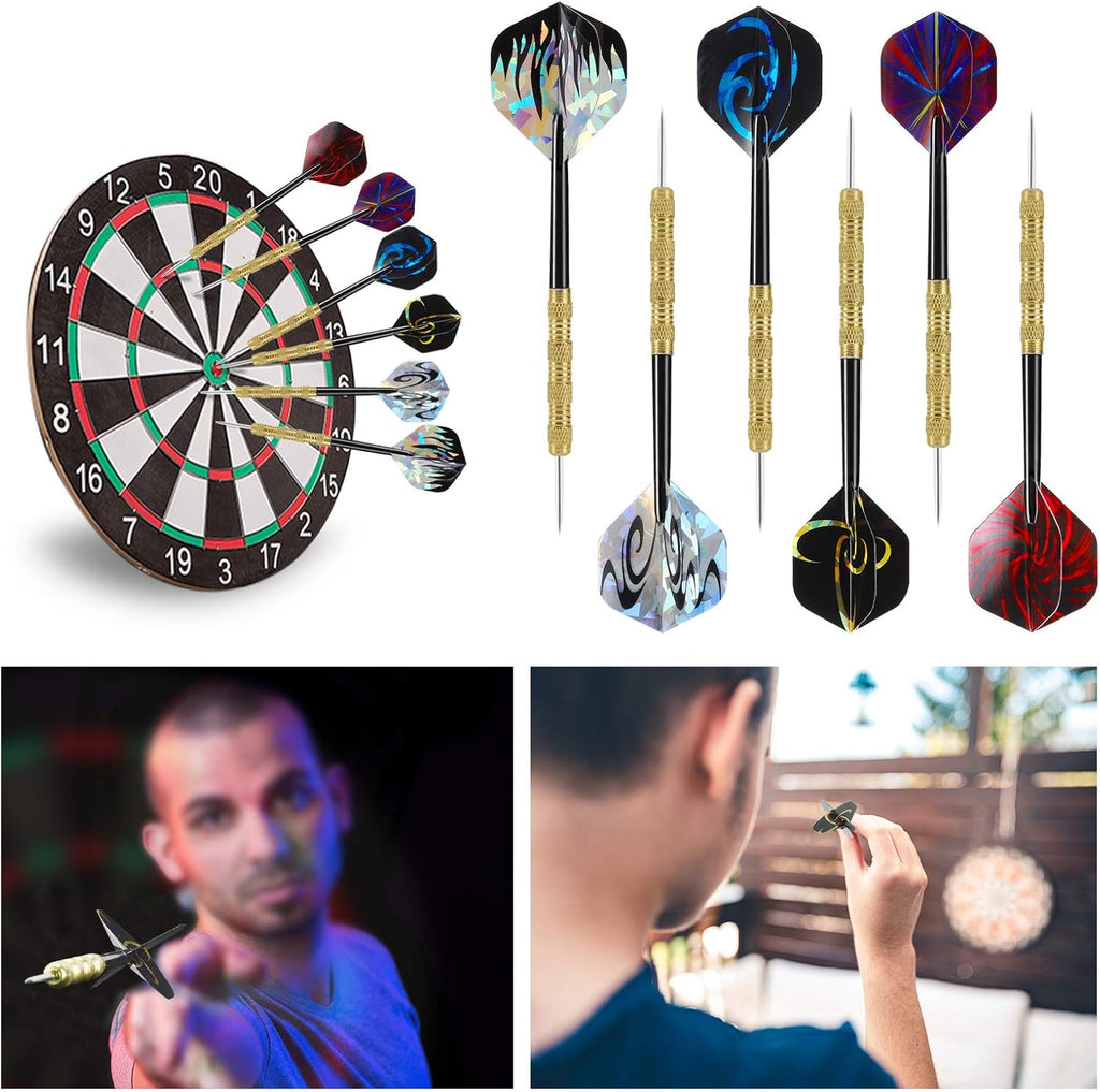 Accmor Steel Tip Darts Set - 18 Grams Professional Metal Darts for Dartboard | Precision Performance