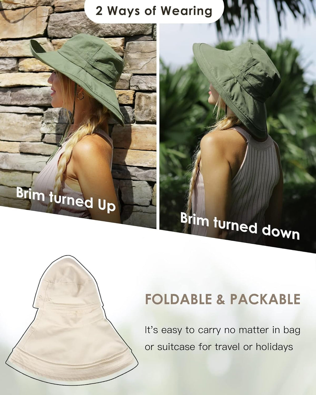 Skiennix Sun Hat for Women - Wide Brim Gardening & Beach Protection | Breathable Cotton Summer Hat