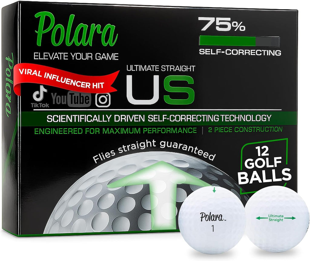 Polara Self-Correcting Golf Balls - High-Performance Anti-Slice Design for Maximum Distance | Soft Feel & Dimple Technology