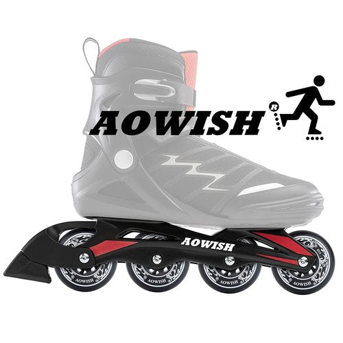 AOWISH Inline Skate Wheels 85A Outdoor Asphalt Formula Hockey Roller Blades Replacement Wheel with Bearings ABEC-9 and Floating Spacers (8-pack) (Black, 80mm)