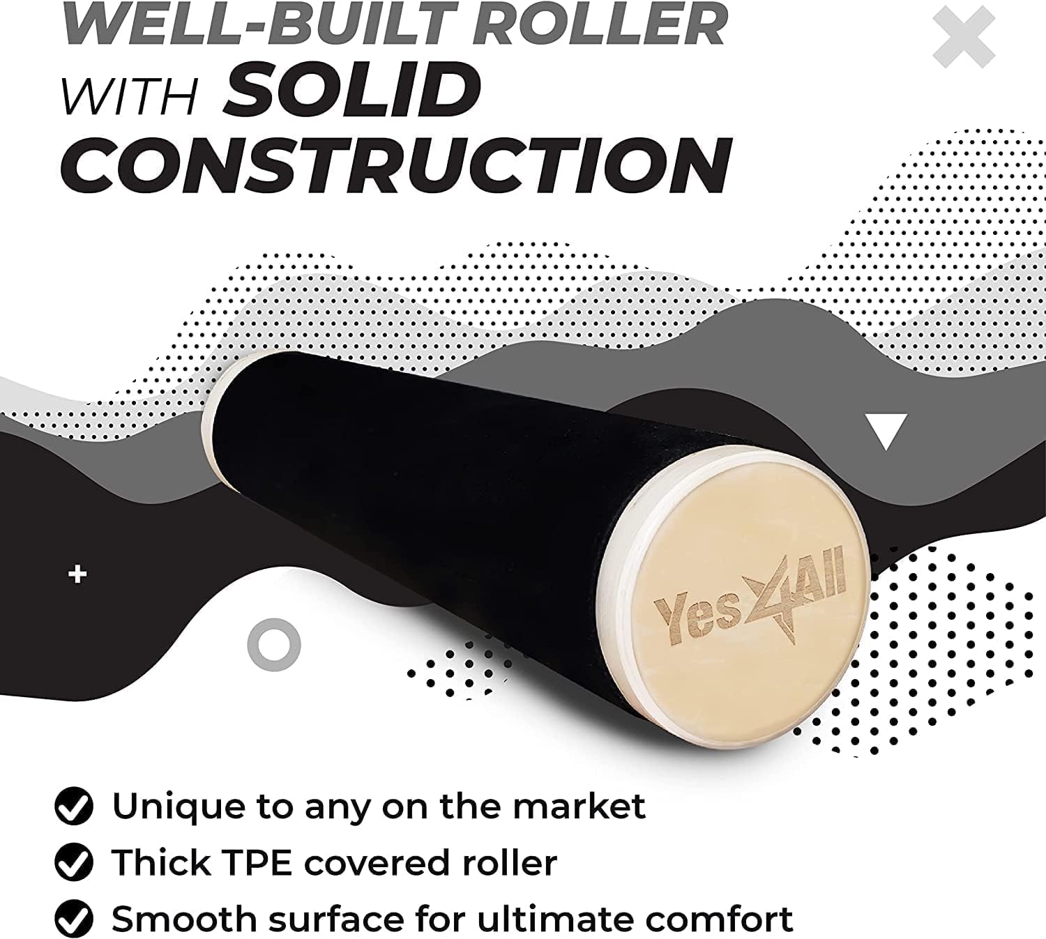 Yes4All Balance Board - Surf Trainer for Enhanced Core Strength & Balance Control | Adjustable Stoppers