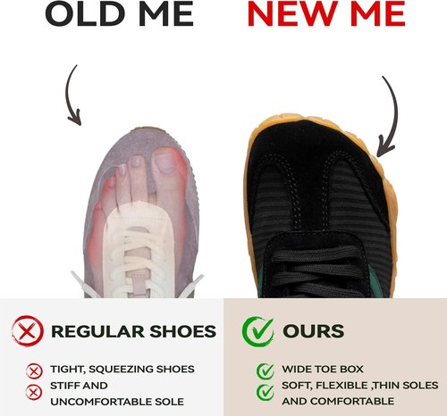 **Skiennix Barefoot Shoes | Women’s Casual Sneakers with Wide Toe Box | Lightweight & Breathable**