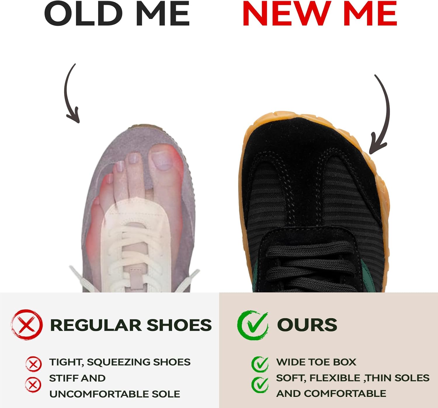 Barefoot Shoes | Women’s Casual Sneakers with Wide Toe Box - Lightweight, Breathable & Comfortable for Hiking