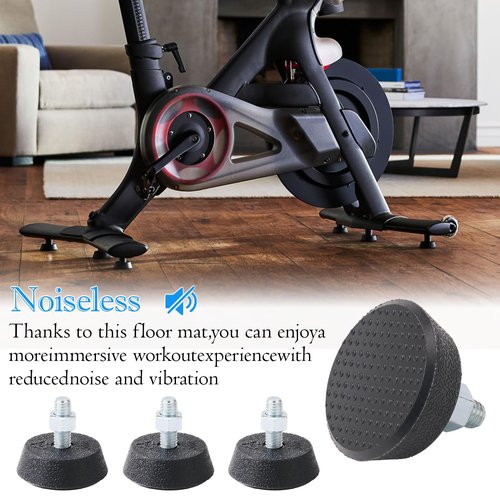 4 Pack Leveling Screw Foot Pads for Peloton Bike Replacement Parts,Upgraded 3/8" Stainless Steel Anti-Slip Screw,Noise Reduction Shock-Absorbing Rubber Stabilizer Feet Easy Install Exercise Accessorie