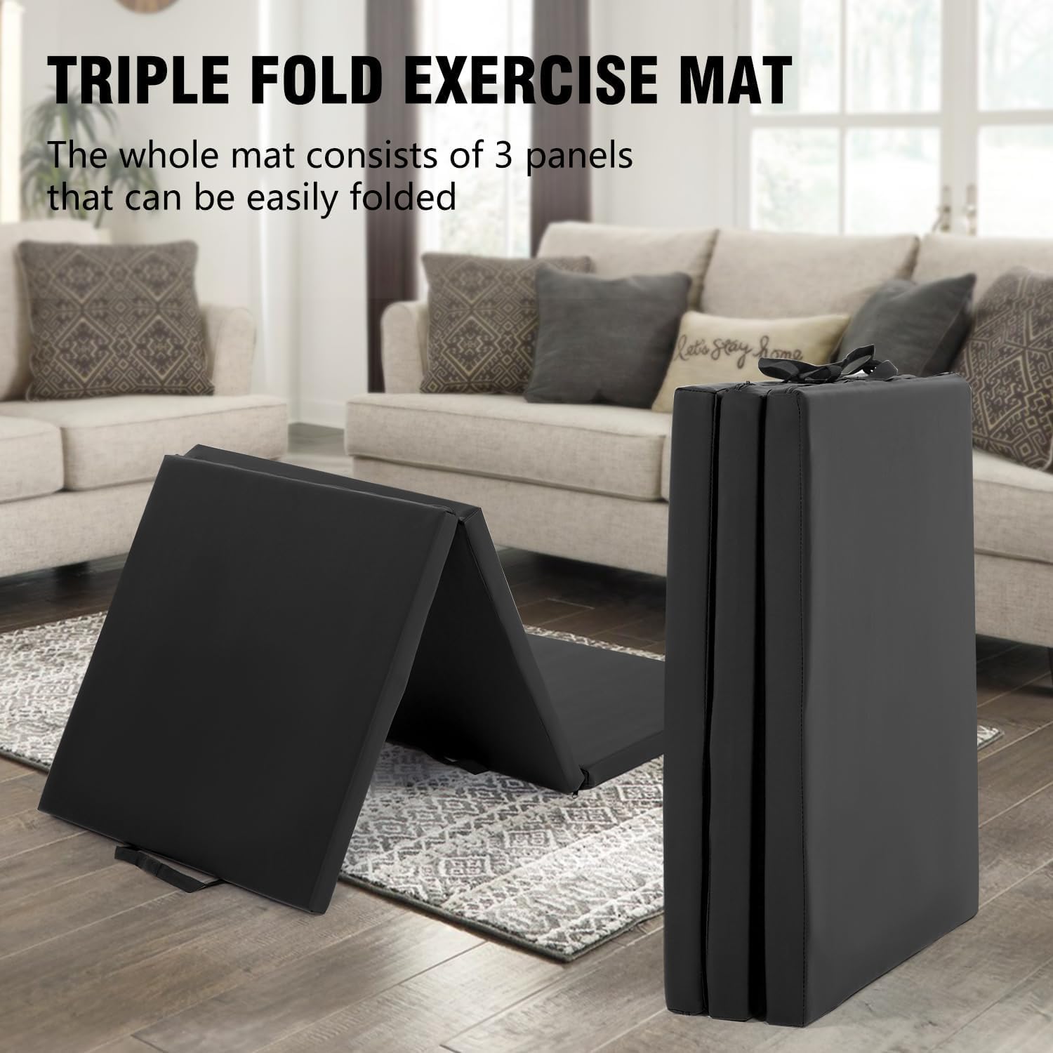 Skiennix Yoga Mat - Thick 2-Inch Workout Flooring for Home Gym | Foldable Foam for Kids & Adults