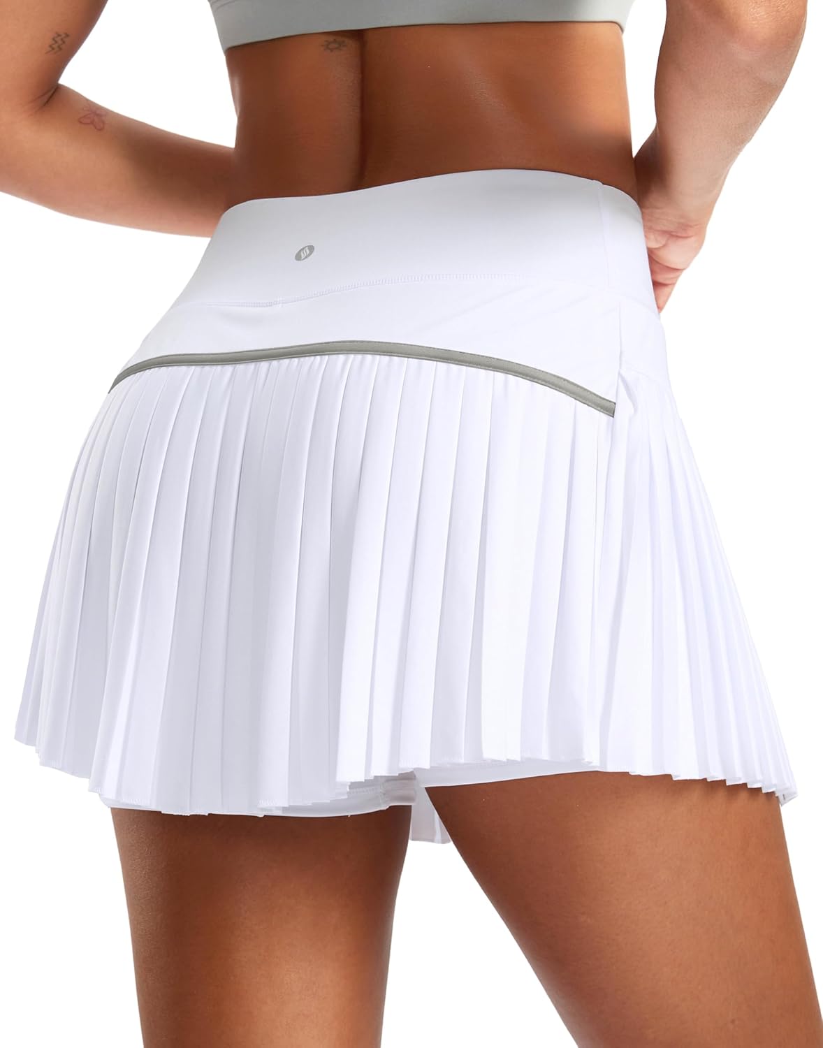 SANTINY Women's Pleated Tennis Skirt - High Waisted Athletic Golf Skorts with Pockets | Ideal for Workout & Pickleball
