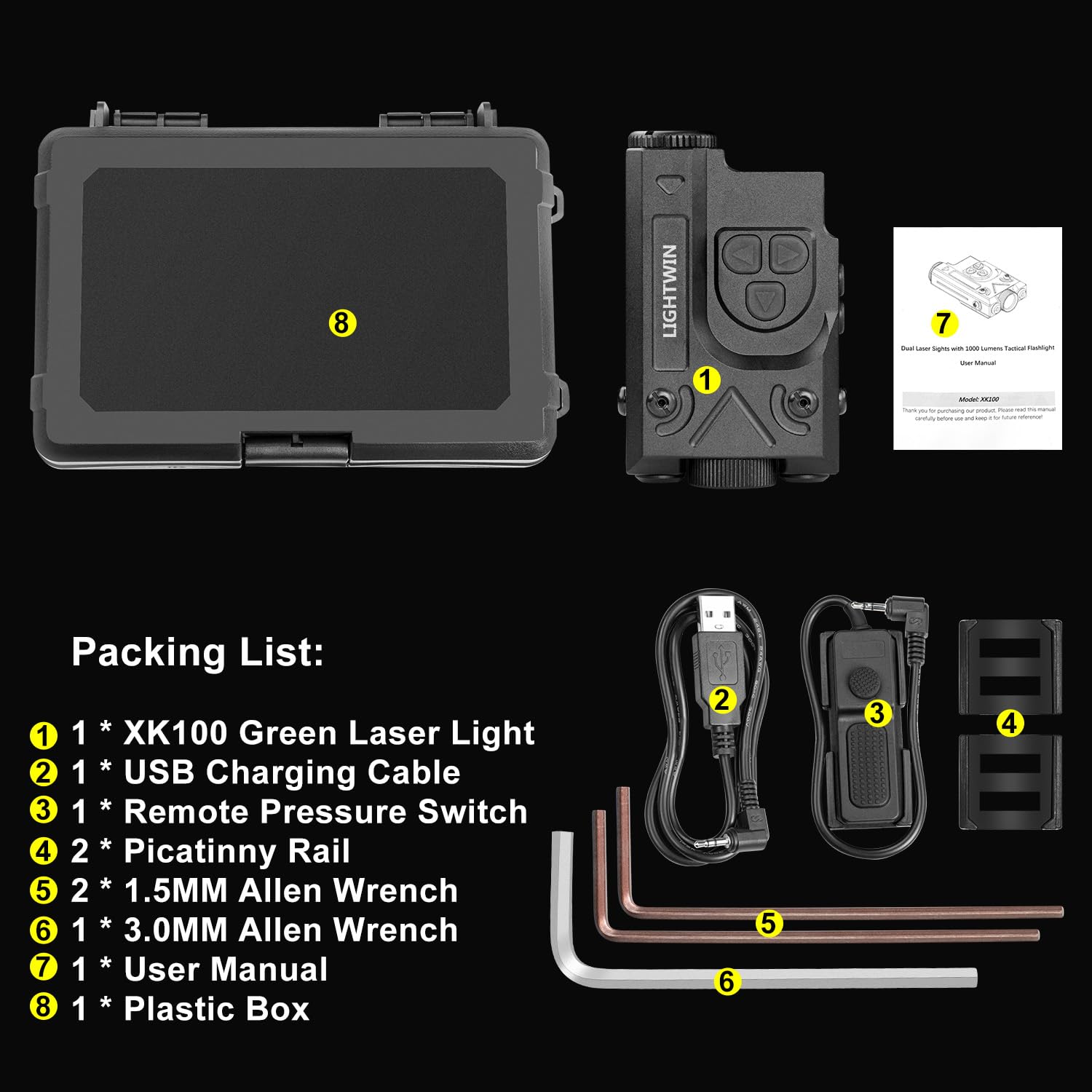 SMSlaser Compact Green Laser Sight + Infrared(IR) Laser Sight with 1200 Lumens Tactical Flashlight, 4-Level Brightness, Strobe Function for Laser and Flashlight, Housed in Hard-Anodized Aluminum Alloy