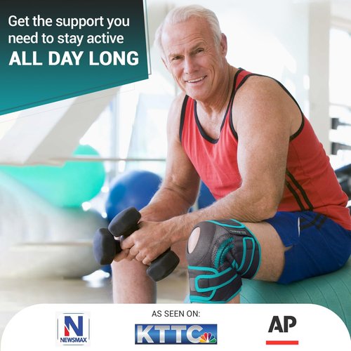 Dr. Brace Elite Knee Brace - Maximum Pain Support with Side Stabilizers & Gel Pads | Medium, Earth Color