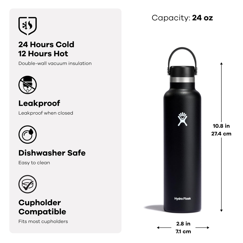 Hydro Flask Water Bottle - Insulated Stainless Steel - Non Spill, Leakproof in 24 Oz Tonal Trillium
