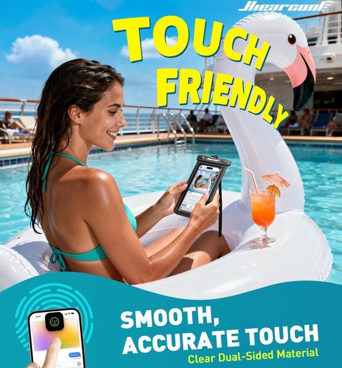 Hiearcool Waterproof Phone Pouch - IPX8 Waterproof Case for iPhone 17/16/15/14 Pro Max | Touch Screen & Lanyard Included, 2 Pack (Fits Up to 8.9”)