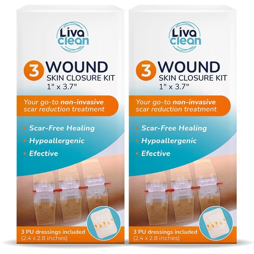 (6 CT) 1 X 3.7” Wound Closure Strips - Zip Stitch Wound Closure Kit - Butterfly Kit Device Zip Tie Skin Closuing Butterfly Bandaids Adhesive Injury-Closing Glue Steri Strips Bandages Sutures