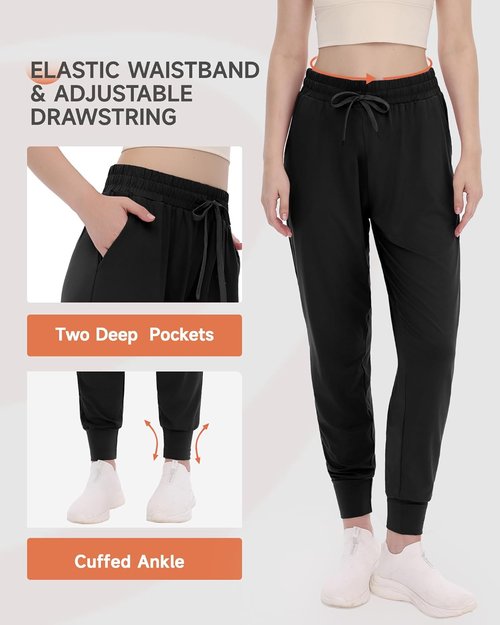 GAYHAY Women's Joggers with Pockets - Lightweight Sweatpants for Yoga, Lounge, and Gym Workouts