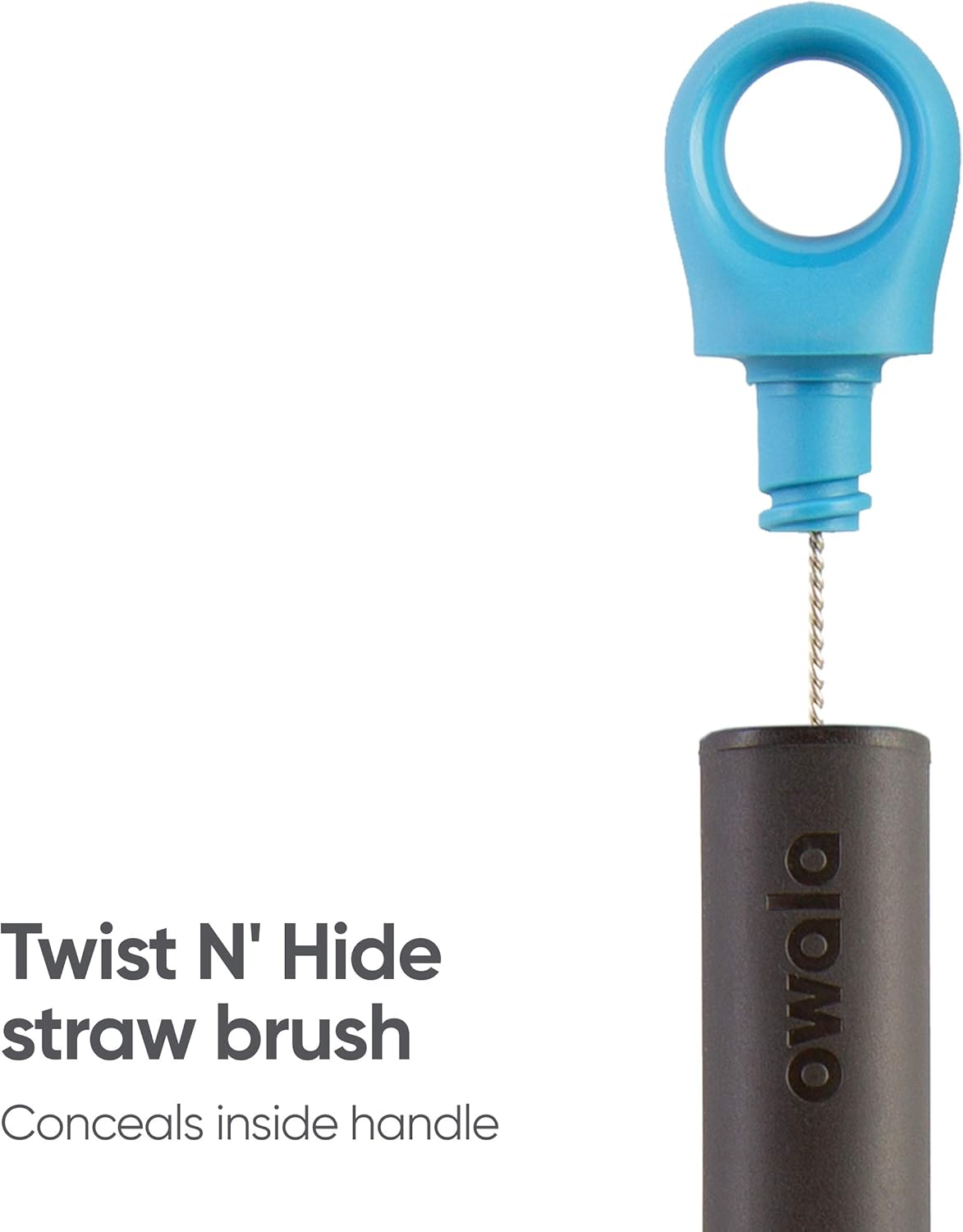 Owala Water Bottle Brush Cleaner - 2-in-1 Removable Head & Straw Cleaner - Smokey Blue (Pack of 12)