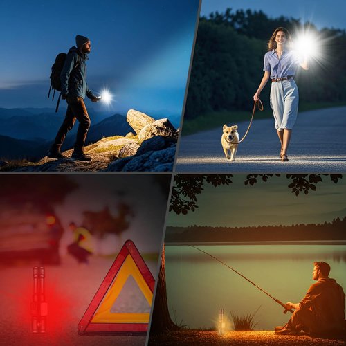 JAY-PARK Flashlights High Lumens, Rechargeable Flashlight 100000 Lumens with Magnetic, Bright Flash Light 9 Modes with 5000 mAh Battery, Tactical Flashlight for Camping, Hiking, Dog Walking
