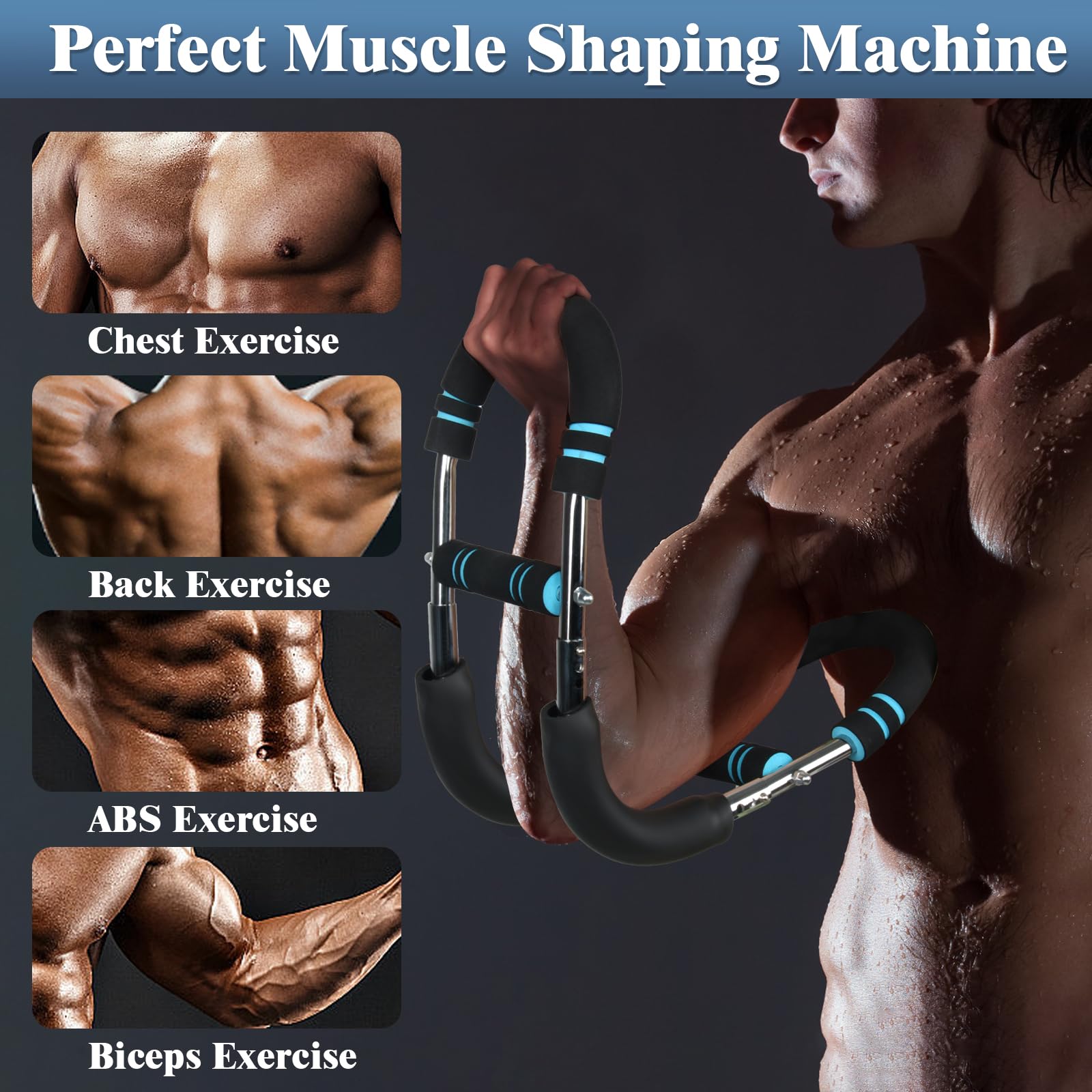 Wister Arm Trainer for Upper Body Workout – 90-160lb Adjustable Resistance Strength Training Bar for Chest, Biceps, Shoulders & Forearms | Home Gym Equipment for Men