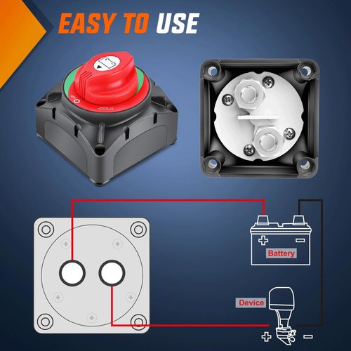 Nilight 600A Battery Switch - Heavy Duty 12V/24V/48V Power Cut Master Disconnect for Trucks & RVs