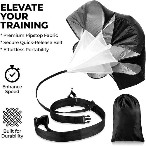 MAQIHAN Running Parachute - 56 Inch Adjustable Speed Trainer for Enhanced Sprinting & Agility