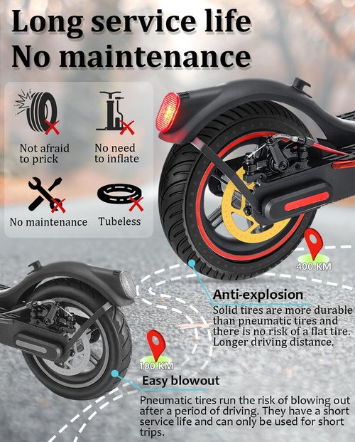 GYL 50/75-6.1 Scooter Tire Solid: 8.5 Inch Tubeless Tires for Hover 1 Pioneer Journey Jive Aovopro ES80 Hiboy S2 Gotrax GXL V2 Rival XR Apex XL Electric Scooter, 8 1/2'' Replacement Wheel Black 1 Pcs