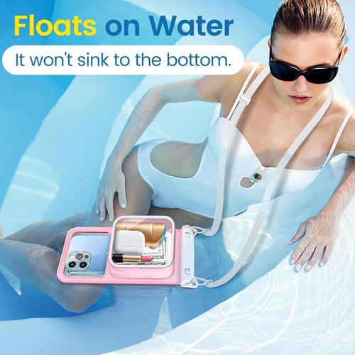 Niveaya Waterproof Phone Pouch - Floatable 2-Pack with Adjustable Neck Lanyard | Fits Up to 8.5" Devices