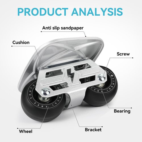 Freeskates Drift Skates with Split Skateboard Design, Aluminum Alloy Panel, High Elasticity Wheels, and Double Wheelbase Bracket - Ultimate Freeskates (Silver)
