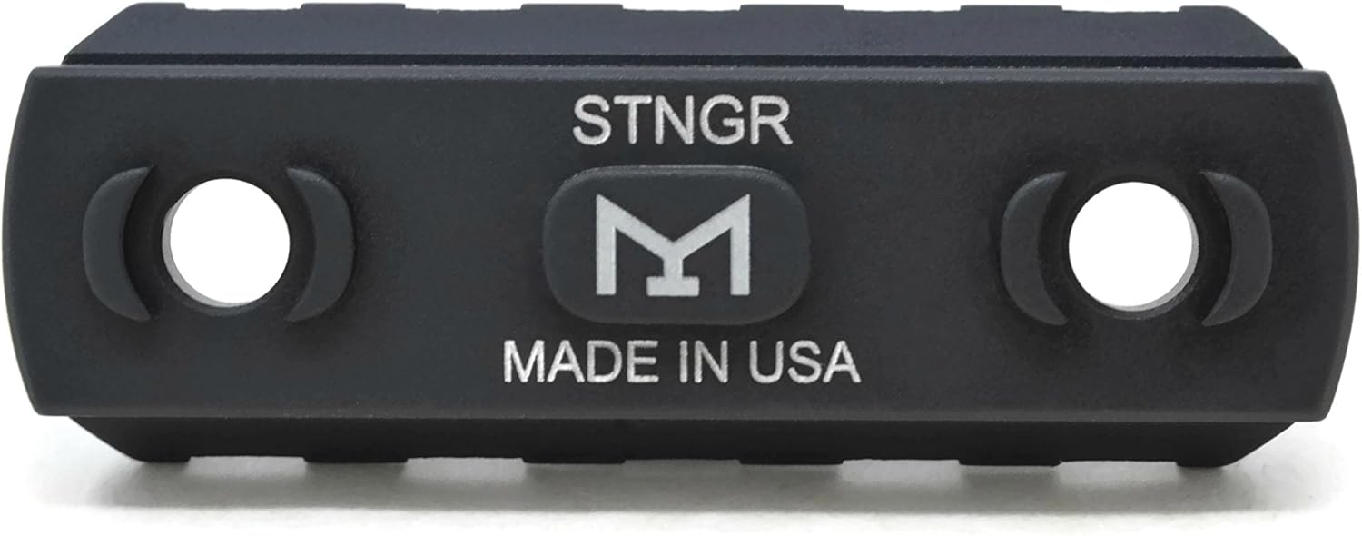 STNGR USA 5-Slot M-LOK Aluminum Picatinny Rail Section - Durable Accessory with T-Nuts & Screws