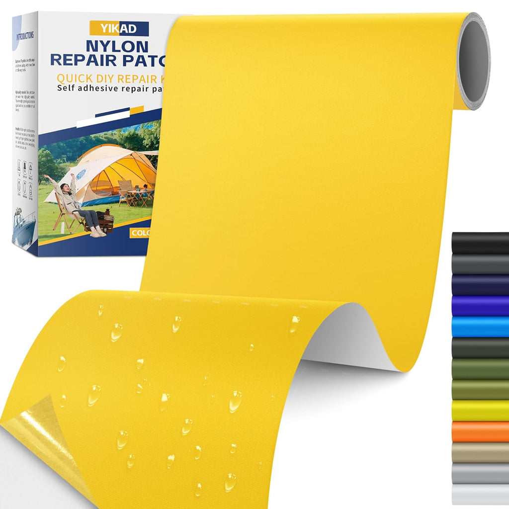 Skiennix Fabric Repair Tape - Self-Adhesive Waterproof Nylon Patch Kit for Jackets & Tents | 4x70 Inch, Yellow