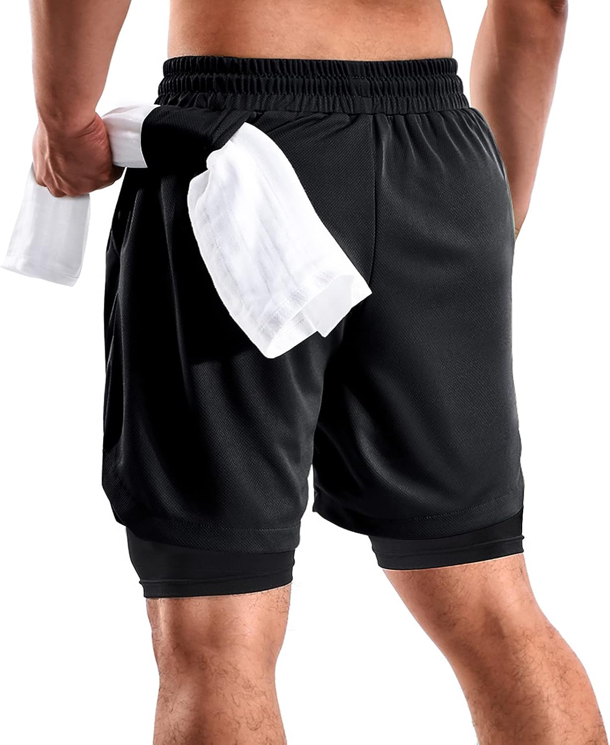 Skiennix 2-in-1 Men’s Shorts - Casual Running & Gym Shorts with Pockets | 7 Inch, 2 Pack