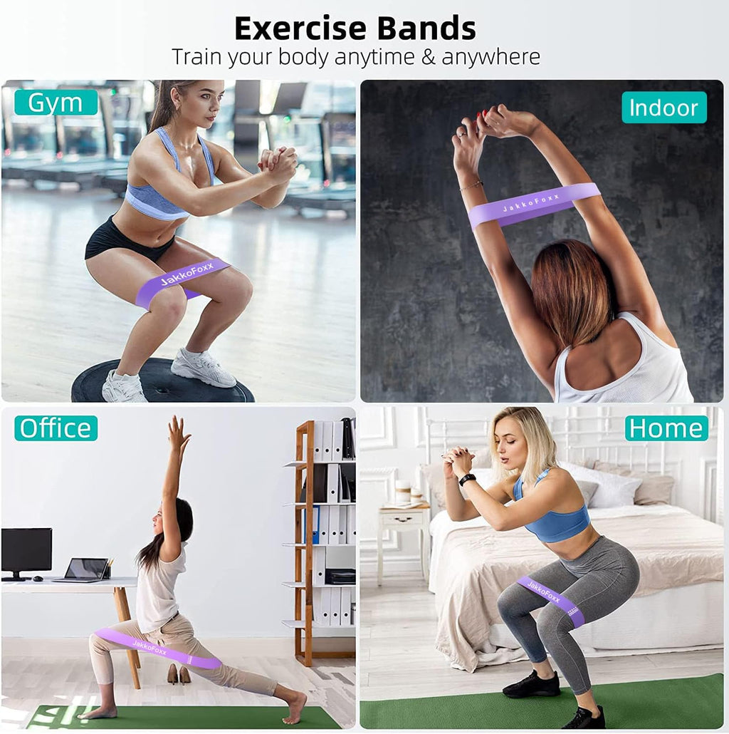 Skiennix Resistance Loop Exercise Bands - Set of 5 for Home Fitness, Stretching & Strength Training