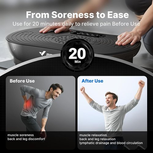 MERACH Vibration Plate Exercise Machine - Full Body Vibrating Platform for Weight Loss & Muscle Activation | LED Touch Screen, Bluetooth