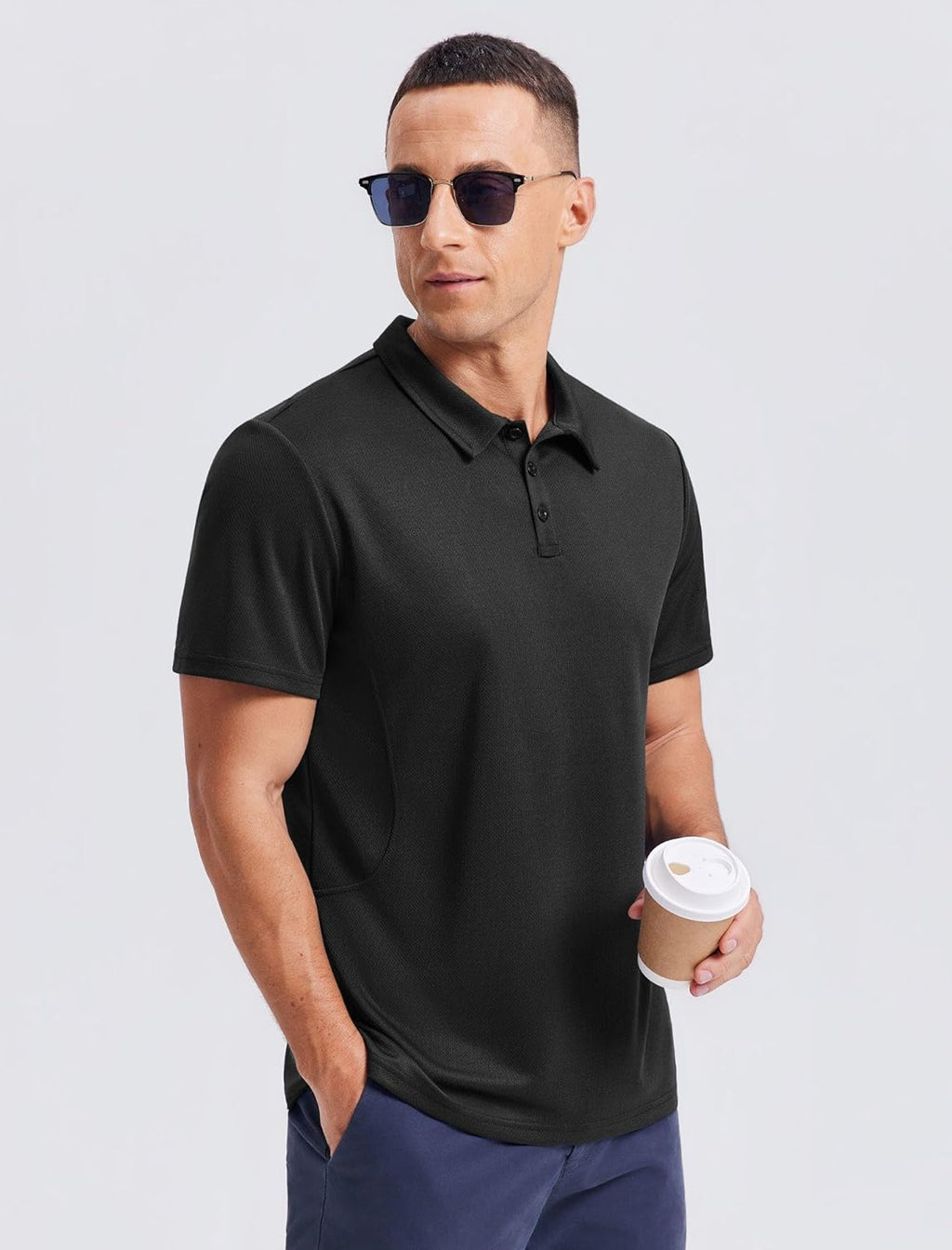 PINSPARK Golf Polo Shirts - Quick Dry Performance Casual Short Sleeve Collared Shirt | Moisture-Wicking Athletic Wear
