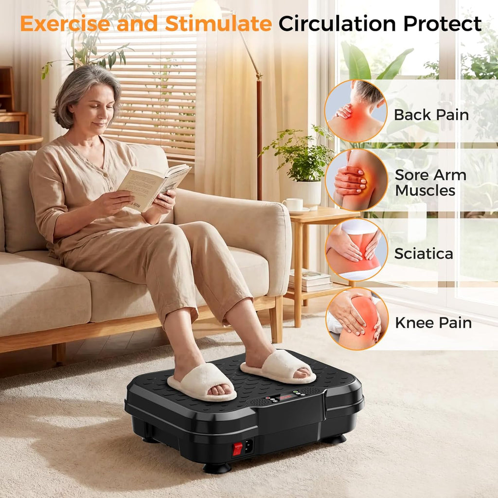 Skiennix Vibration Plate - Full Body Workout Machine for Weight Loss & Lymphatic Drainage - 400 Lbs Capacity