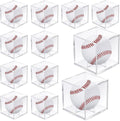 Chumia Baseball Display Cases - Clear Acrylic Holder with UV Protection | 12 Pack Autograph Storage Boxes
