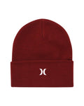 Hurley Men's Winter Hat - Heavyweight Slouchy Fit Icon Cuffed Beanie, Size One Size, Noble Red
