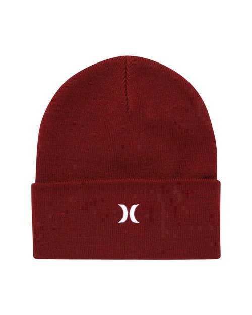 Hurley Men's Winter Hat - Heavyweight Slouchy Fit Icon Cuffed Beanie, Size One Size, Noble Red