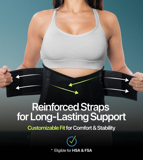 NeoHealth Plus Size Lower Back Brace 4XL - The Most Effective Back Pain Relief for Men & Women, Adjustable Lumbar Support Belt for Injury Prevention, Sciatica, Scoliosis, Herniated Disc