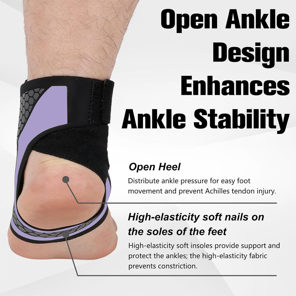 Skiennix Ankle Brace - Adjustable Compression Support for Foot Protection | Lace-Up Design, Gray