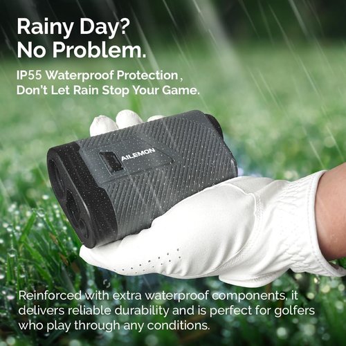 AILEMON Golf Rangefinder - 900 Yards Range Finder with Slope Switch & 6X Magnification | Black/Gray
